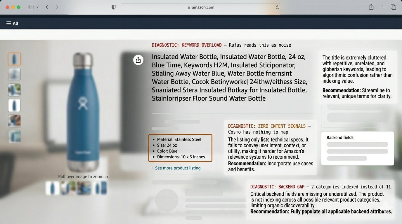 Amazon listing diagnostic audit